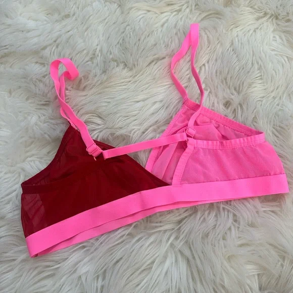 Pink and Red Women's Bralette - Picture 2 of 3